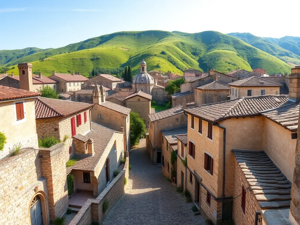 A scenic view of Saléon village with its historical buildings and natural landscape, showcasing the area's beauty and heritage.